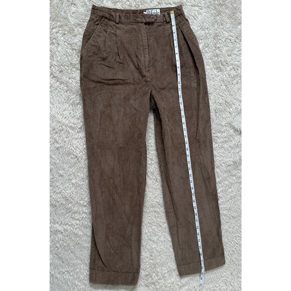 Vintage Rafaella 26" Brown Corduroy Pants Trousers High Waisted 100% Cotton - Picture 9 of 10